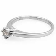 Marvelous Solitaire Ring With Genuine Diamond Made in White 14K
